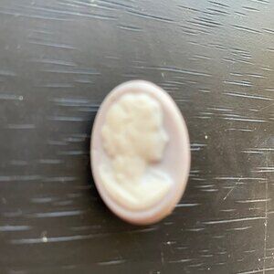 Stone Cameo Pin gray and white